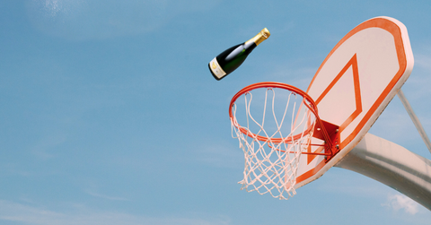 A flying bottle.